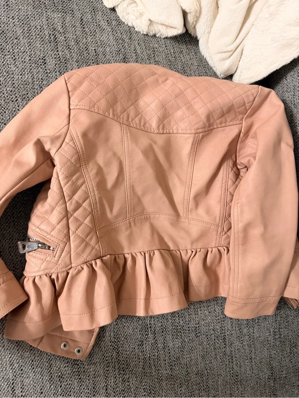 Urban Republic Blush Pink Quilted Peplum Moto Jacket